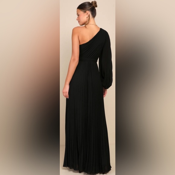 Lulus Lavish Style Black Velvet Mesh One-Shoulder Maxi Dress - Picture 3 of 12